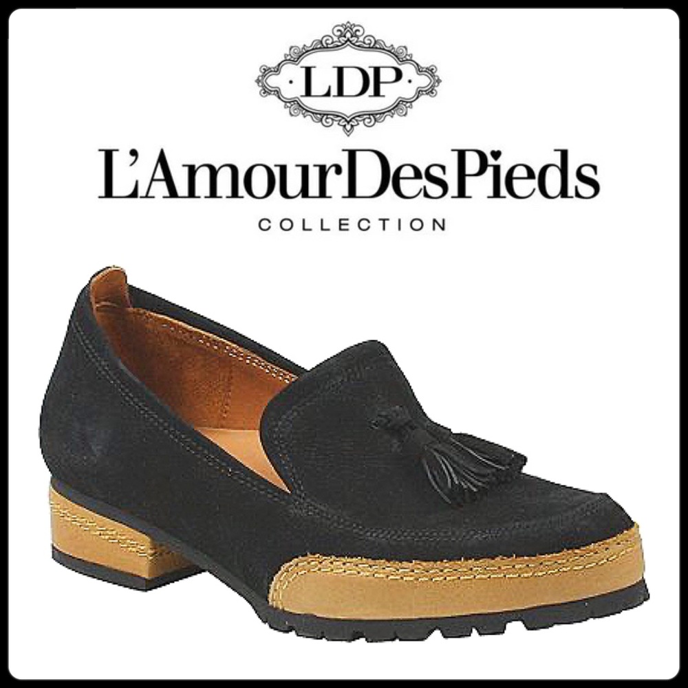 Black/tan Finiey leather loafers